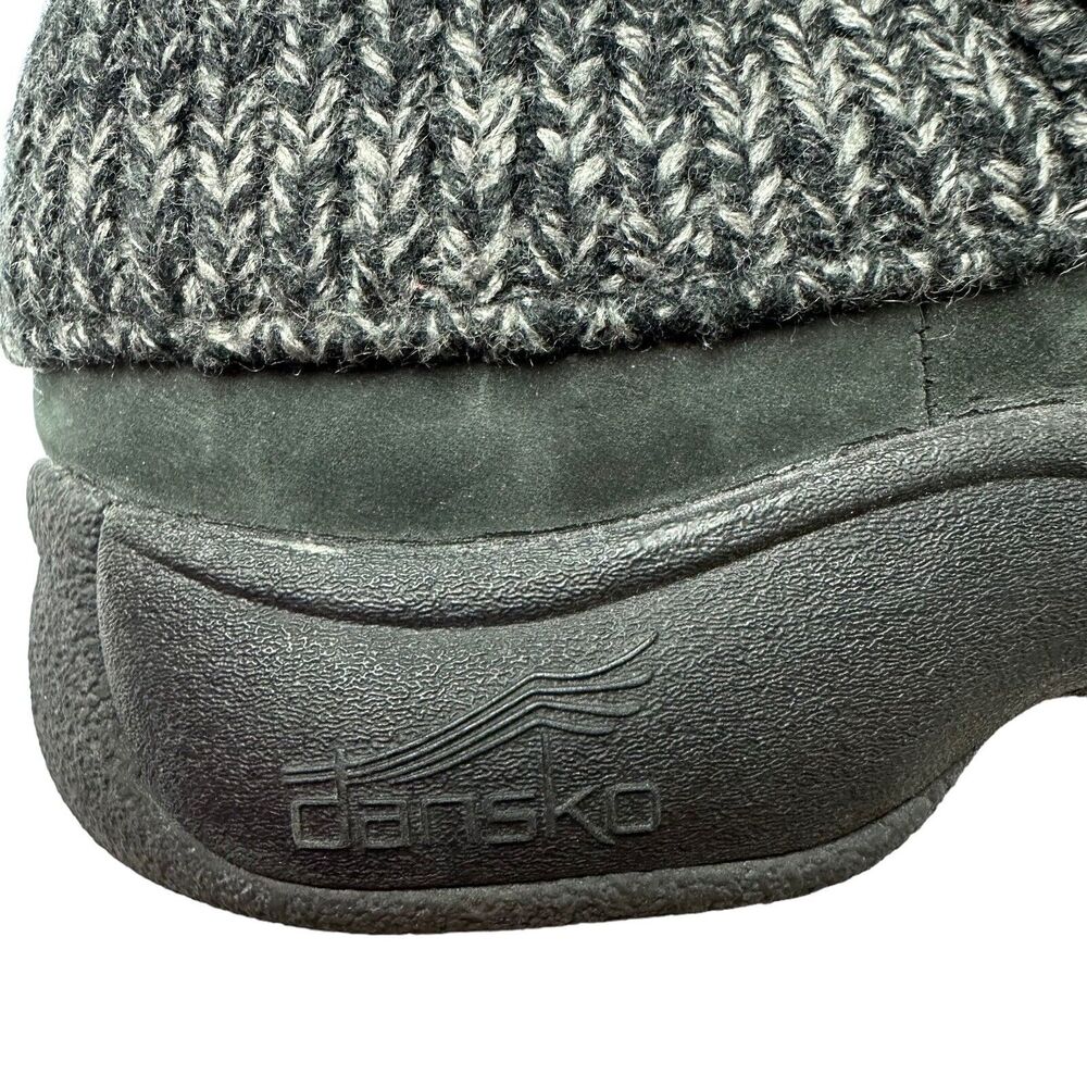 Dansko Women’s KENZIE Black Leather Sweater Knit Clog Size 40 EU/9.5-10 US - Picture 4 of 10